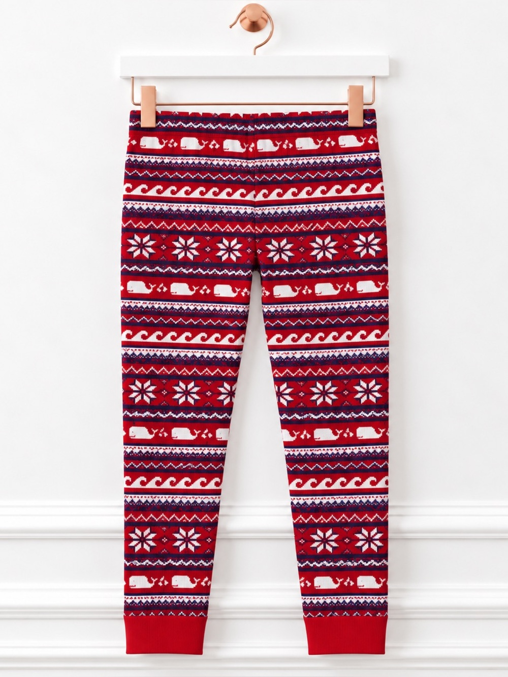 Vineyard Vines Small Whale Fair Isle Waffle Knit Christmas Pajama Pants PJs